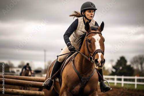 female equestrian competing