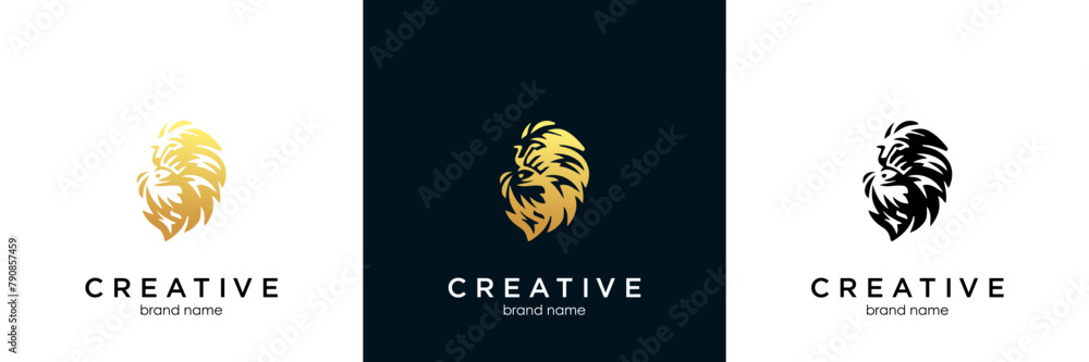 head lion line art logo head lion line art logo