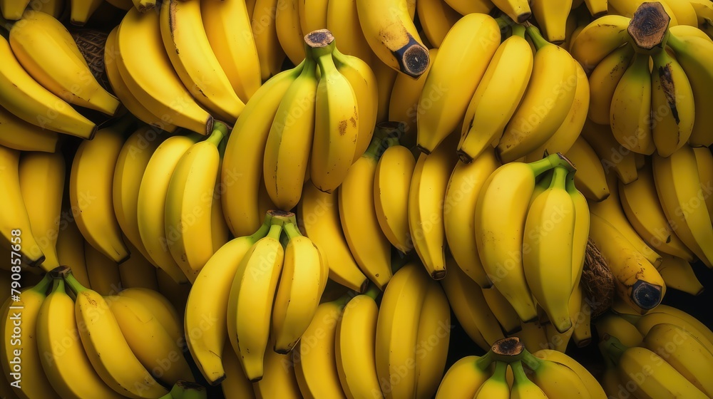 Bunches of bananas background. AI generated.