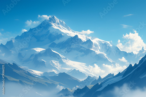 Wallpaper Mural Cloud-covered Snowcapped Mountains - Majestic Winter Landscape Torontodigital.ca