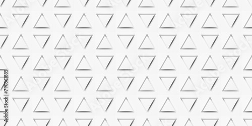 White triangles inset into triangle cut-out grid geometrical background wallpaper banner pattern