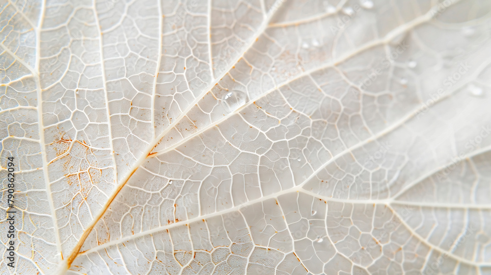 Obraz premium Leaf structure, leaf background with veins and cells, light pastel colors. Macro.