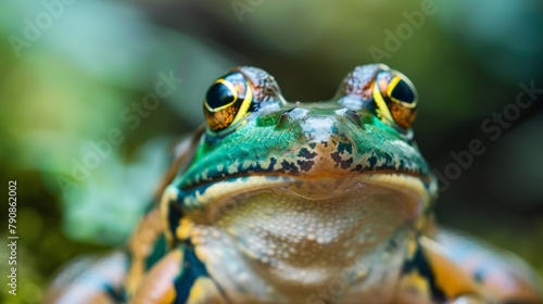 A close up of a frog with big eyes and yellow spots  AI