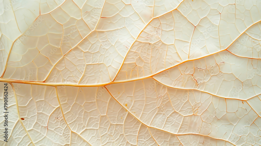 Obraz premium Leaf structure, leaf background with veins and cells, light pastel colors. Macro.