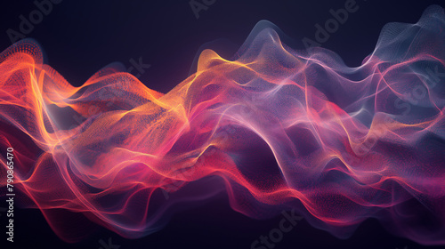 Color Waves: Images of a journey through the air. vibration and energy whispering sound waves, digital art, background wallpaper,