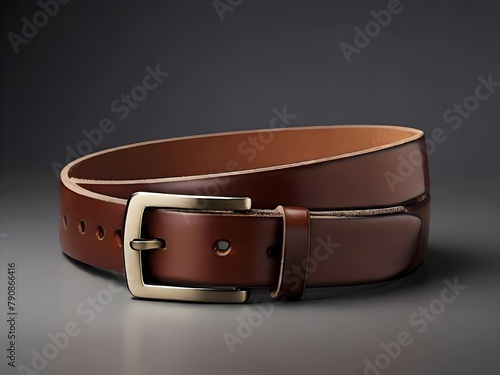 brown leather belt isolated on white