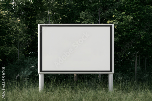 Outdoor signboard mockup with a blank customizable display
