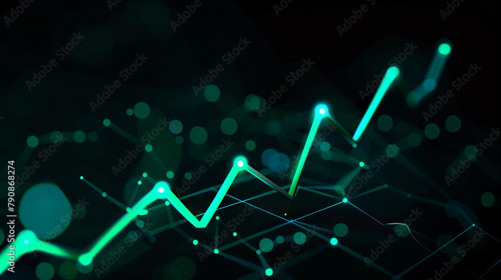 Business economic data graph chart bar growth success 3D illustration background