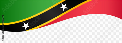 Saint Kitts and Nevis flag wave isolated on png or transparent background vector illustration.