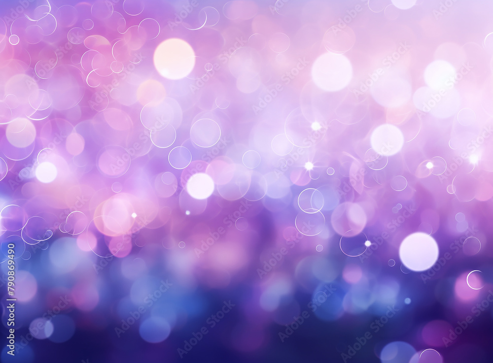 Many soft blue and purple blurry bokeh light on