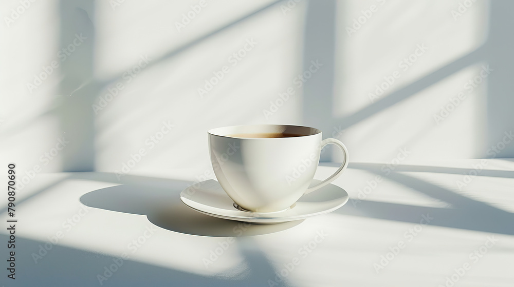 A teacup served with one tea top.