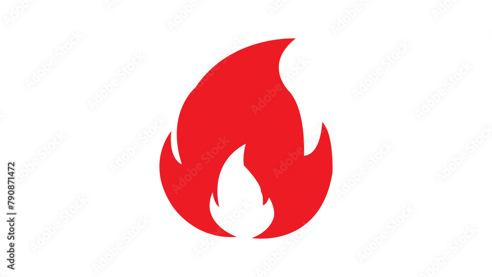 flame icon in flat style. flame icon in flat style.