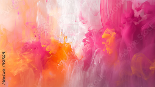 Ethereal Color Dance: Dreamlike Pink and Orange Clouds for Fantasy-Inspired Abstract Wall Art and Vibrant Creative Projects