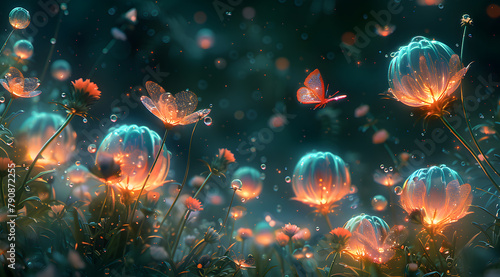 Iridescent Wings  Butterflies and Glowing Spheres in the Orbital Station s Garden