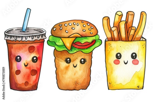 Ai disegno per bambini di cibo da  strada 02 photo