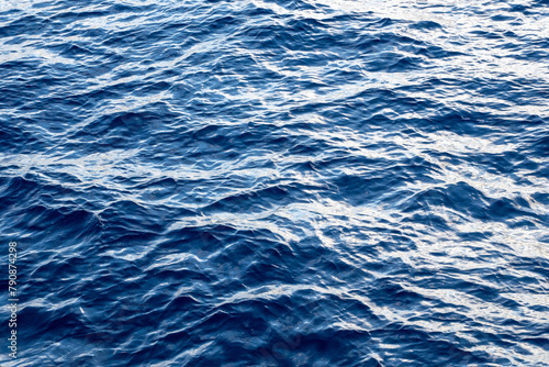 Obraz na płótnie Blue water. Waves at sea. Beautiful river abstract wallpaper with waves pattern w salonie