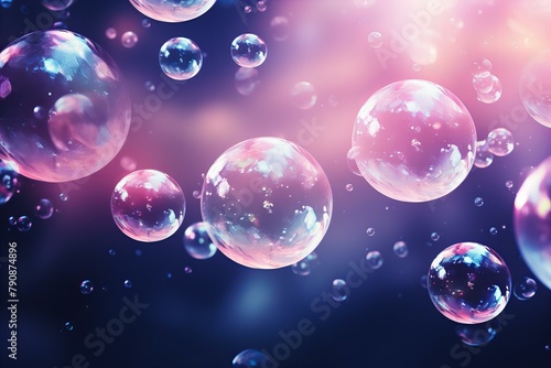 Wallpaper Mural bubbles in the night background,ai generated Torontodigital.ca