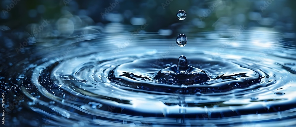 Harmony in Water Drops: Purity in Minimalist Cadence. Concept Water Droplets, Minimalism, Harmony, Purity
