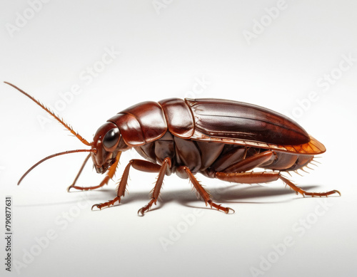 airbrushed digital simple illustration of an cockroach, isolated on a pure white background