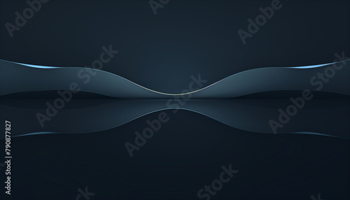 Abstract Elegance: Subtle Light Curves Flowing Across a Dark Blue Luxurious Backdrop