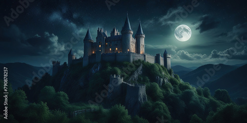 night castle in the night