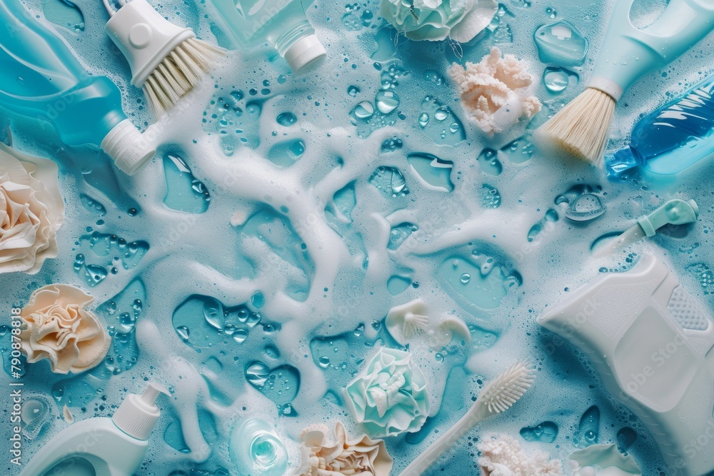 Bath essentials with a soft towel beside a shimmering pool, invoking a tranquil spa atmosphere. Bath essentials with a soft towel beside a shimmering pool, invoking a tranquil spa atmosphere.