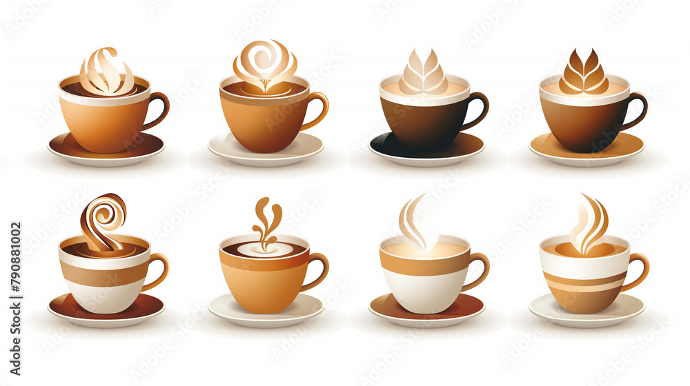 Coffee cup vector, coffee cup illustration, tea cup art, coffee cup design These meticulously designed vector illustrations feature many beautiful cups.