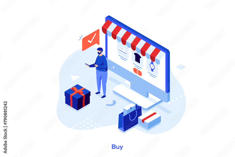 Modern Isometric Business Scene. Vector Illustration Modern Isometric Business Scene. Vector Illustration