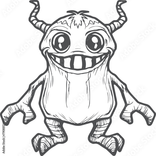 Creepy Cutie coloring pages. Creepy Cutie cartoon outline for coloring book