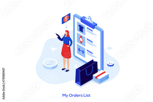 Modern Isometric Business Scene. Vector Illustration