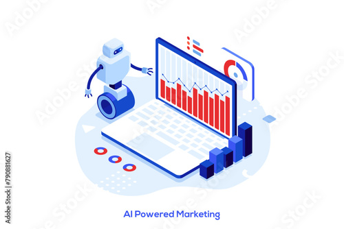 Modern Isometric Business Scene. Vector Illustration