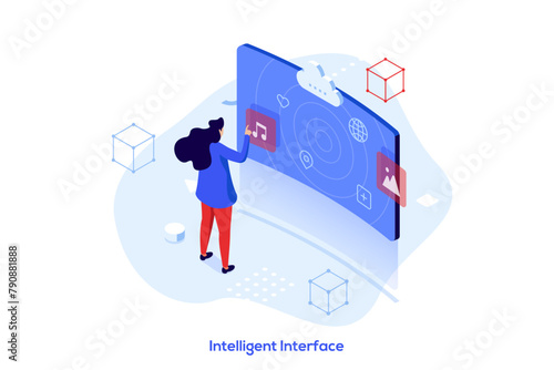 Modern Isometric Business Scene. Vector Illustration