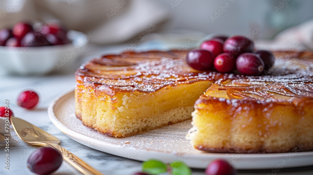  one with cranberry sauce and the other filled with fresh cranberries