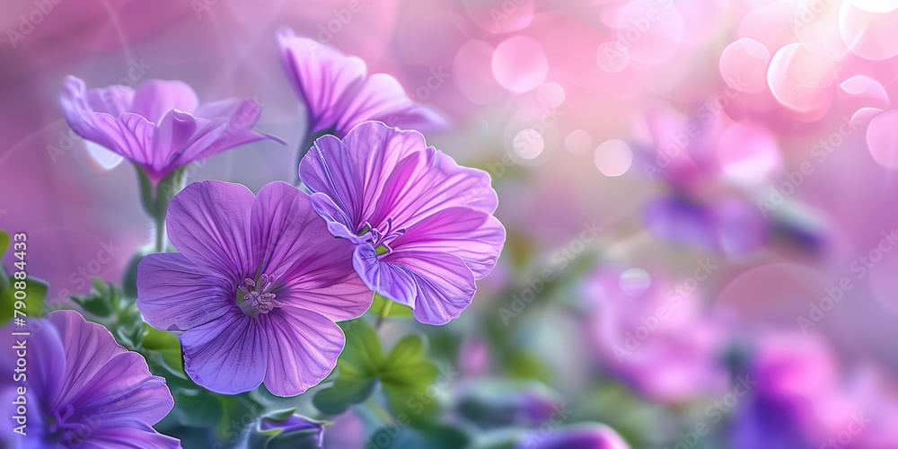 Lavender Whispers: Radiant Purple Wildflowers with Ethereal Bokeh for Tranquil Nature Scenes and Soft Floral Wallpapers