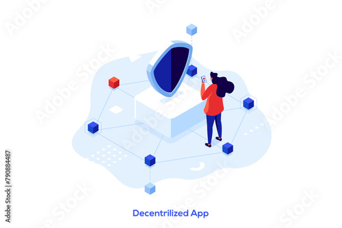 Modern Isometric Business Scene. Vector Illustration