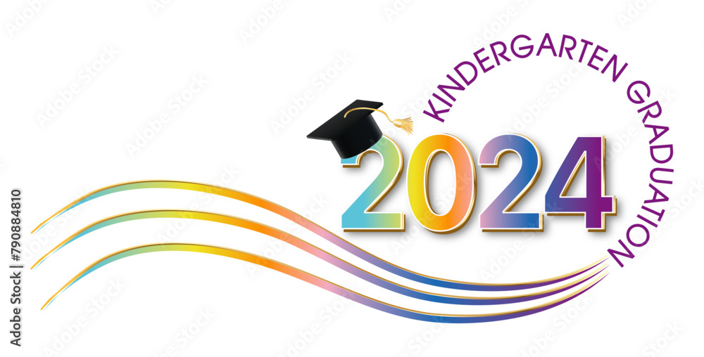 Obraz premium Graduation Graphics in Bright Colors for Kindergarten, preschool, or Elementary School Graduation