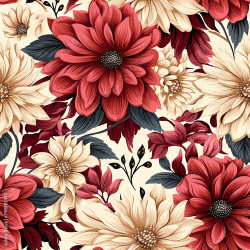 beautiful seamless pattern, Art Texture Wallpaper Design generative ai.
