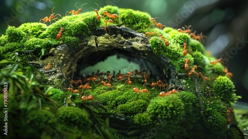 Green ants dwelling photo