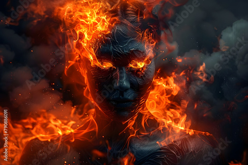 Tormented Souls hell fire. God soul. Generate Ai