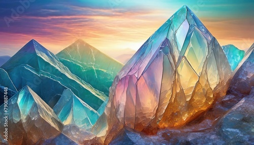  Design a background depicting a crystalline structure in the style of a quartz geode photo