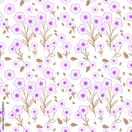 Seamless pattern flowers design wallpaper textured 