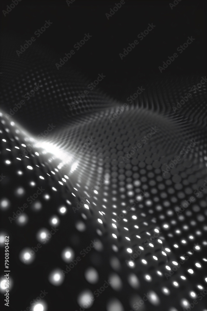Abstract monochrome light pattern with dots and swirling movement Abstract monochrome light pattern with dots and swirling movement
