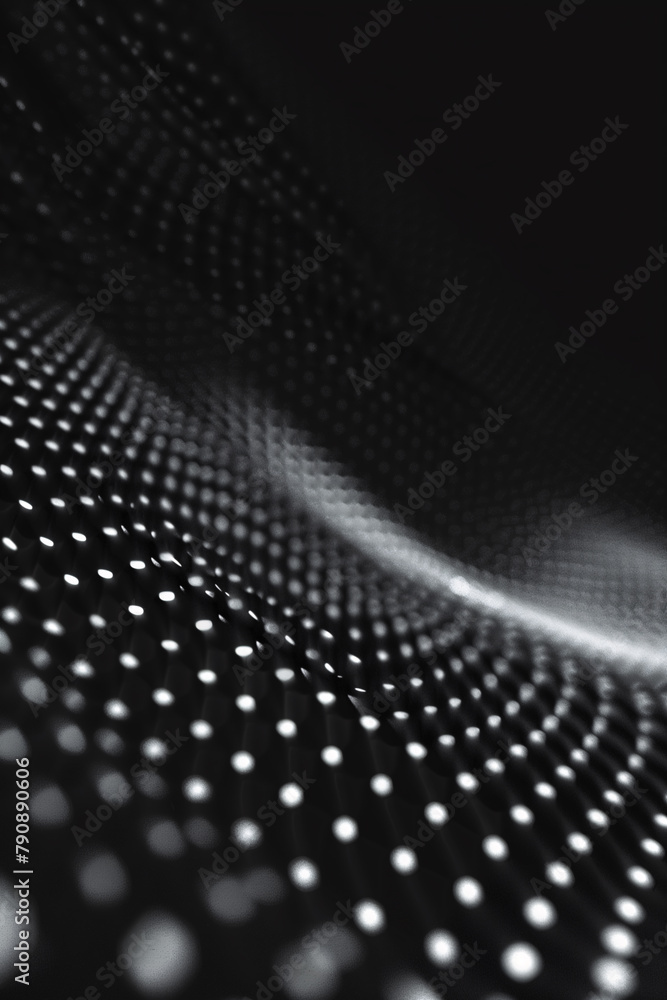 Abstract monochrome wave pattern created by illuminated dots Abstract monochrome wave pattern created by illuminated dots