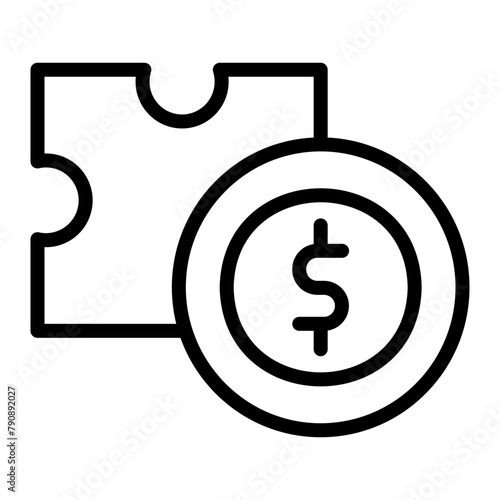 Puzzle Vector Line Icon Design