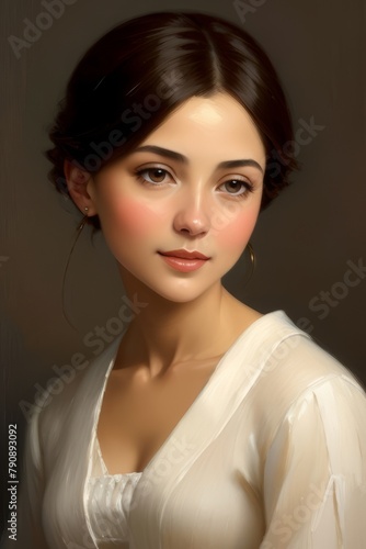 Oil painting of a beautiful woman
