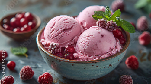 Red berry ice cream