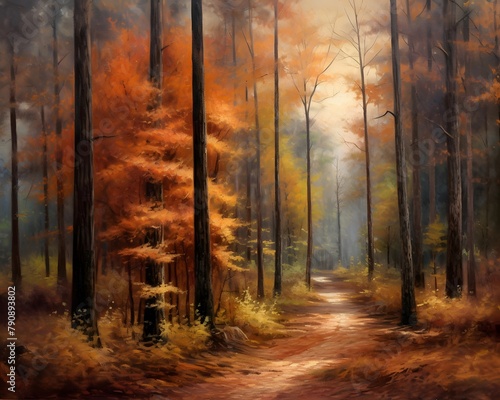 Autumn forest. Autumn landscape. Colorful autumnal forest. © Iman