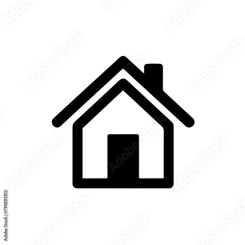 home as a simple single icon logo outline silhouette, vector illustration, isolated on transparent background