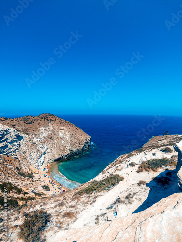  A Panoramic View of the mediterranean Sea from the Summit of a Towering Peak.  seascape view of blue ocean and mountains from hilltop. Cap Figalo Ain Temouchent Algeria. © Iceman_31