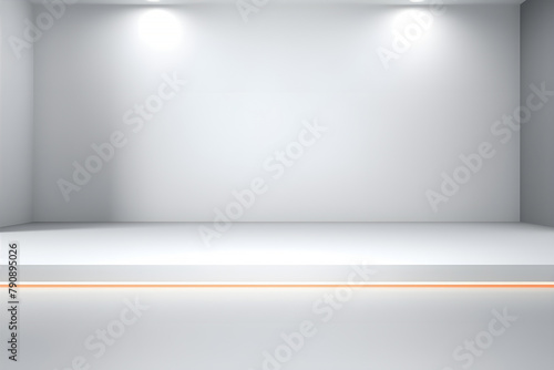 Wallpaper Mural Empty brightly lit white exhibition space with spotlighting and clean design Torontodigital.ca